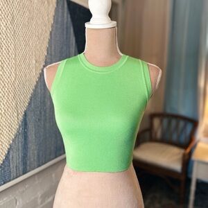 Zara Bright Green Scoop Neck Crop Top